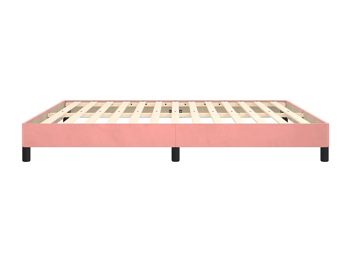 Cadre de lit sans matelas rose 160x200 cm velours