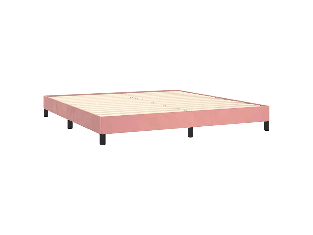 Cadre de lit sans matelas rose 160x200 cm velours