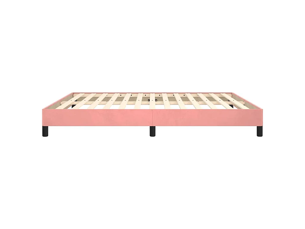 Cadre de lit sans matelas rose 160x200 cm velours