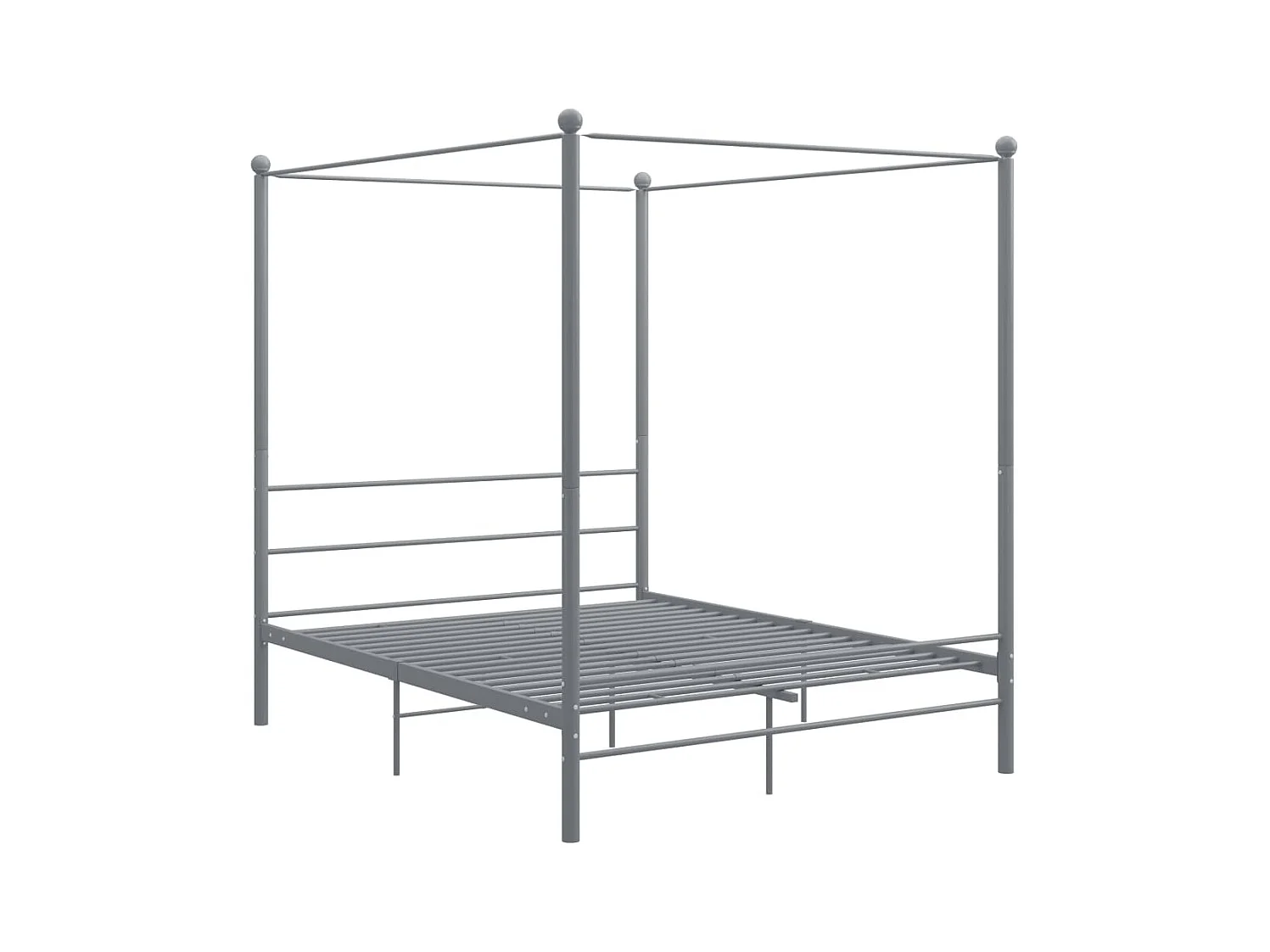 Estructura de cama con dosel sin colchón metal gris 160x200 cm