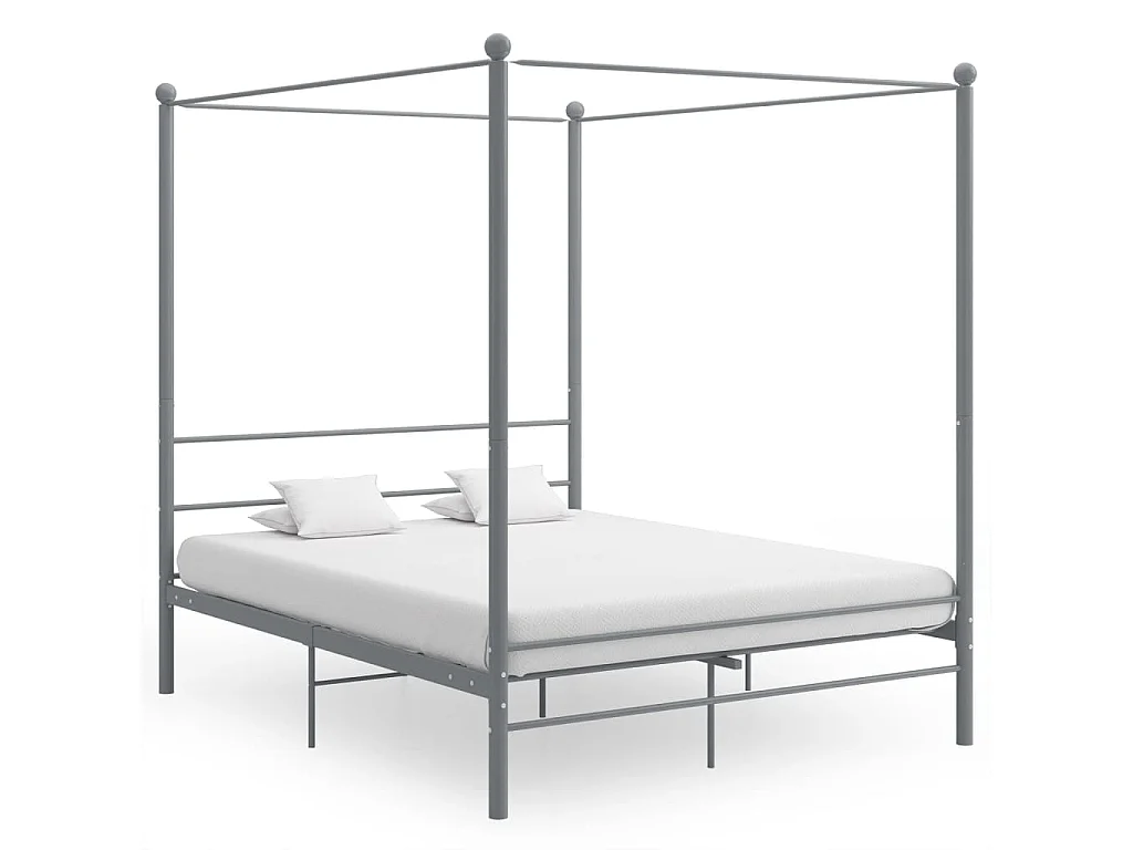 Himmelbett Grau Metall 160x200 cm