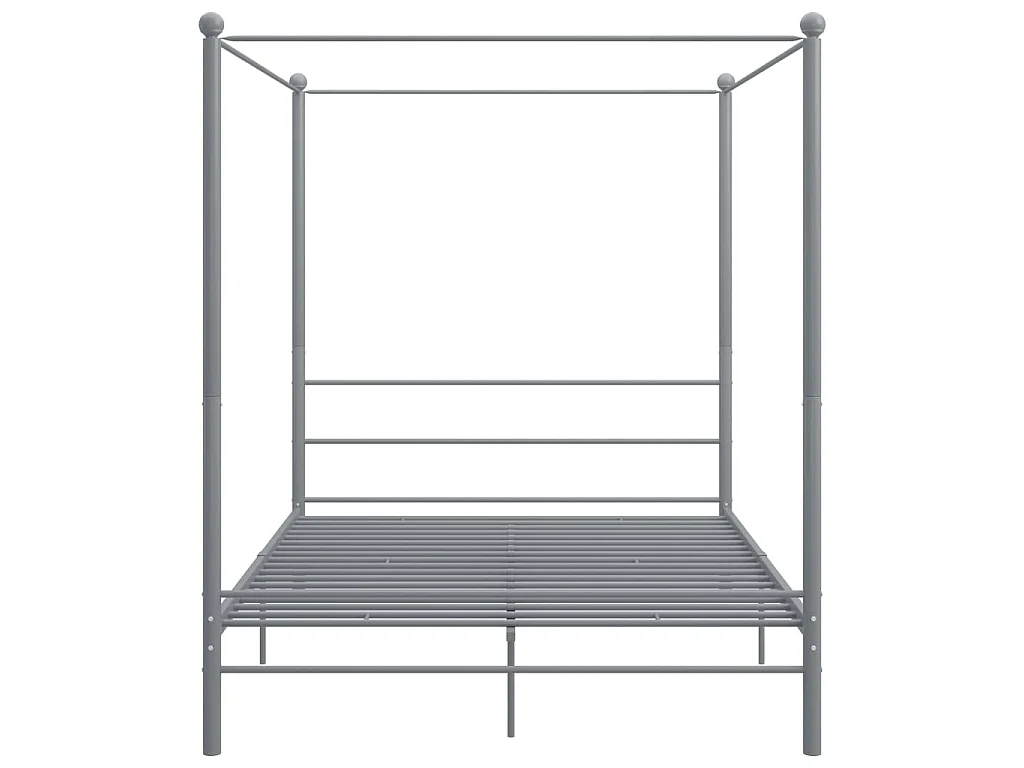 Estructura de cama con dosel sin colchón metal gris 160x200 cm