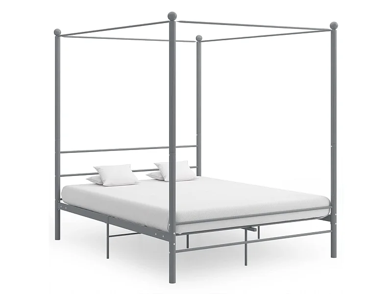 Himmelbett Grau Metall 160x200 cm