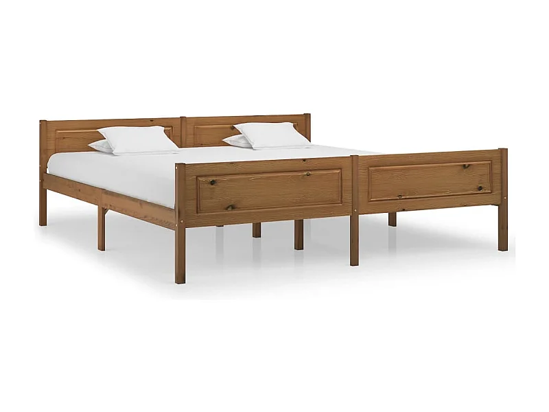 Giroletto in Legno Massello di Pino Marrone Ambrato 180x200 cm