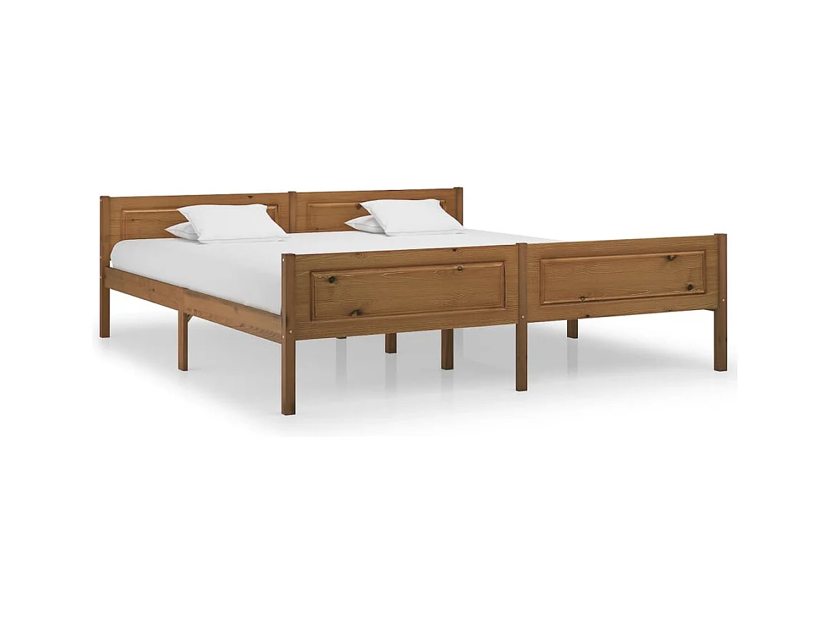 Bedframe massief grenenhout honingbruin 180x200 cm