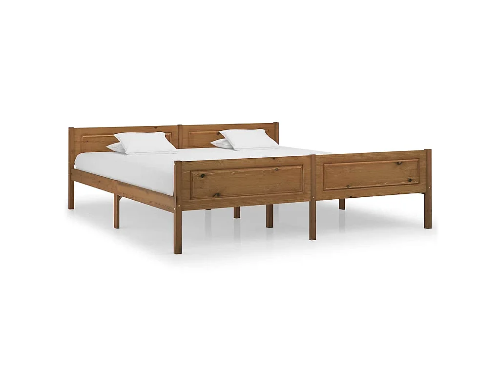 Estructura cama sin colchón madera pino marrón miel 180x200 cm