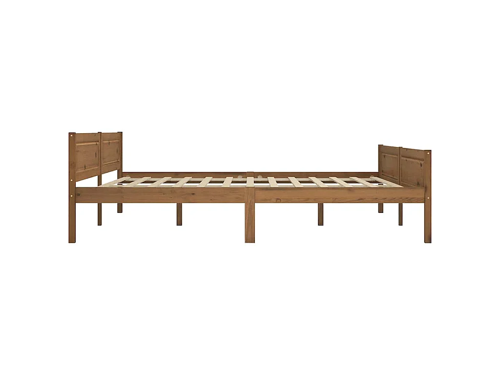 Estructura cama sin colchón madera pino marrón miel 180x200 cm