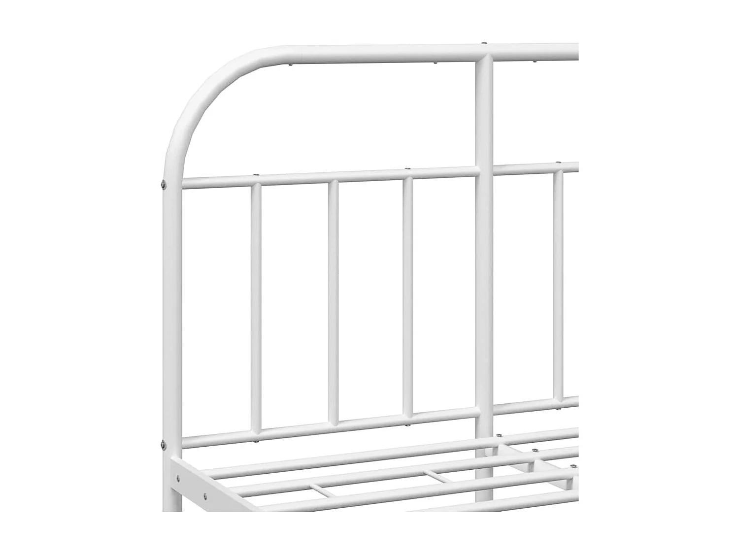 Cadre de lit métal sans matelas et tête de lit blanc 135x190 cm