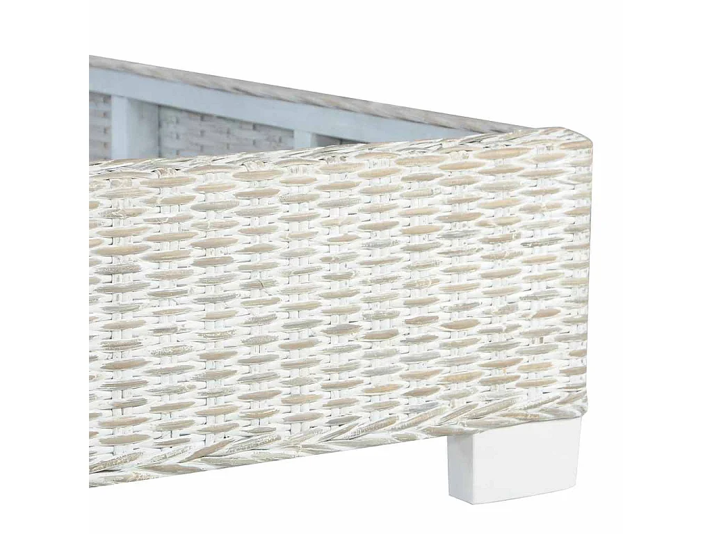 Cadre de lit sans matelas Gris Rotin naturel 140x200 cm