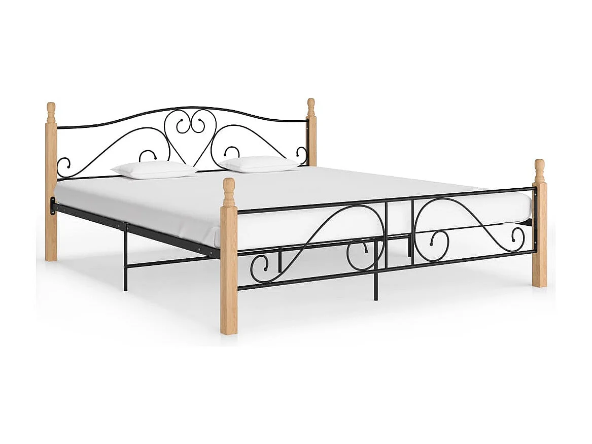 Estrutura de cama 200x200 cm metal preto