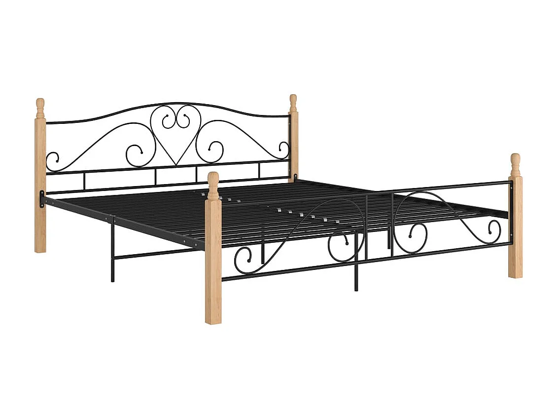 Estrutura de cama 200x200 cm metal preto
