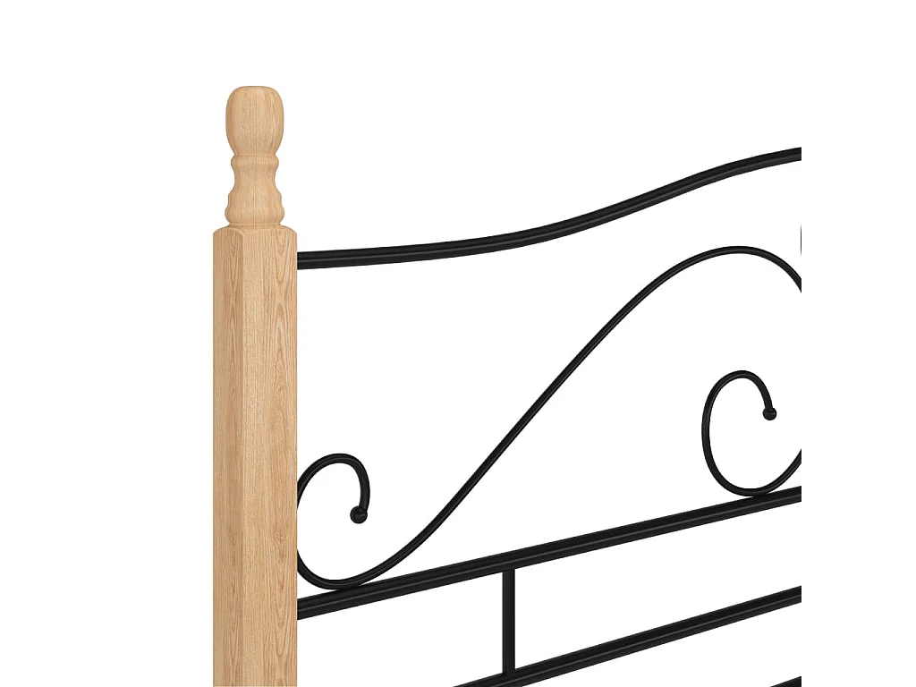 Estrutura de cama 200x200 cm metal preto