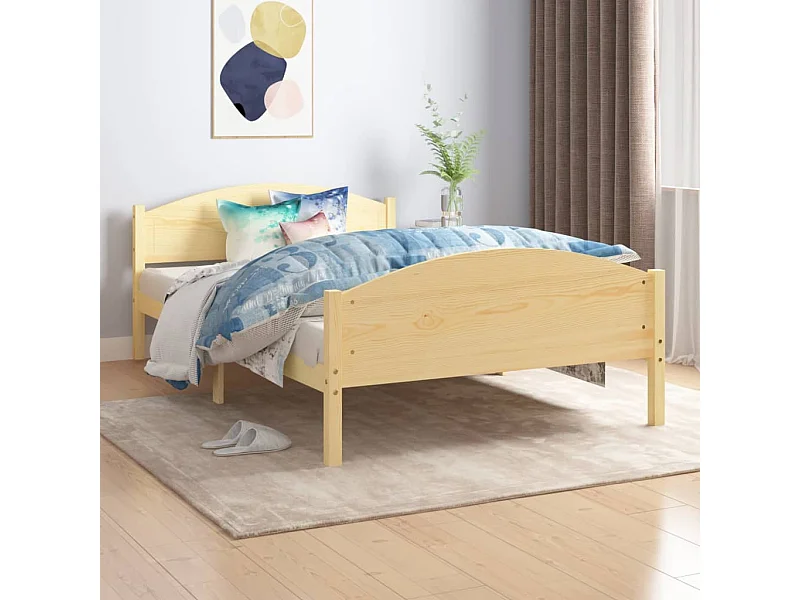 Estructura de cama sin colchón madera maciza de pino 120x200 cm