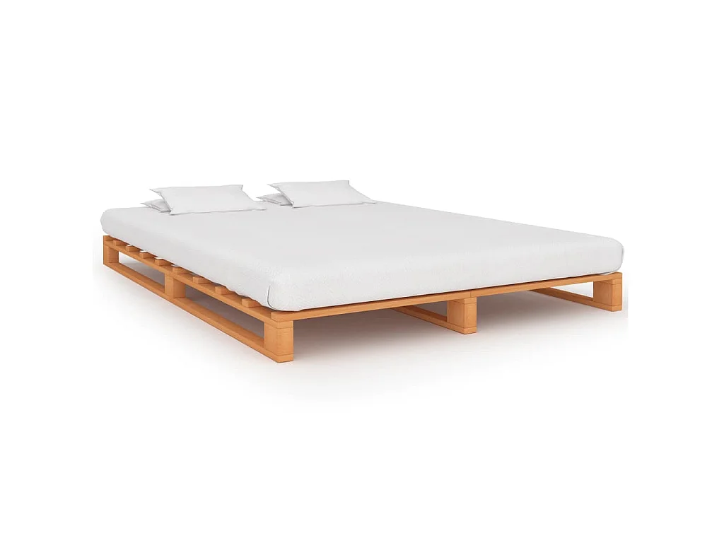 Cadre de lit de palette sans matelas 140x200 cm bois massif
