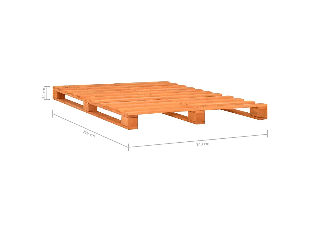 Cadre de lit de palette sans matelas 140x200 cm bois massif