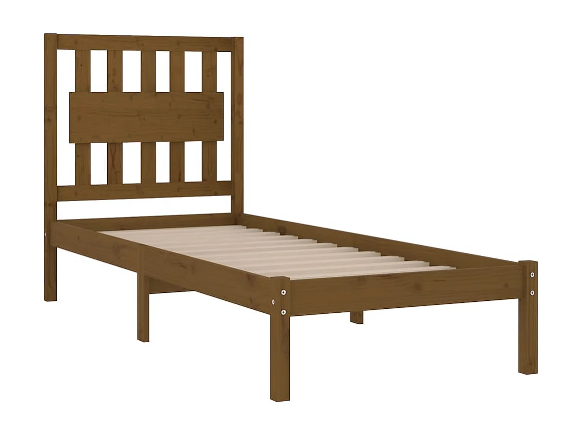 Estrutura de cama 100x200 cm pinho maciço castanho mel