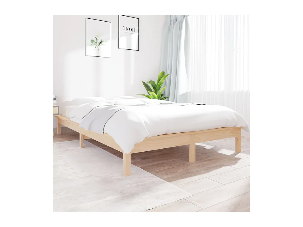 Cadre de lit sans matelas 120x200 cm bois massif