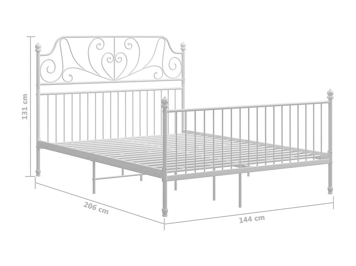 Bedframe metaal wit 140x200 cm