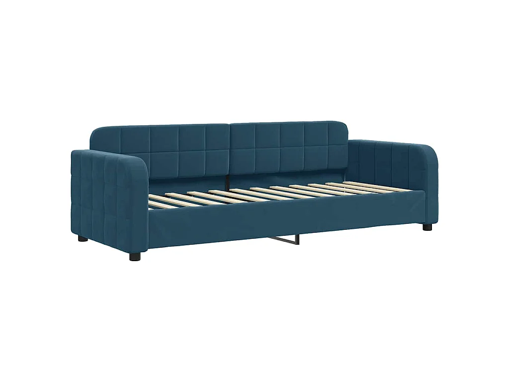 Tagesbett Ausziehbar mit Schubladen Blau 80x200 cm Samt