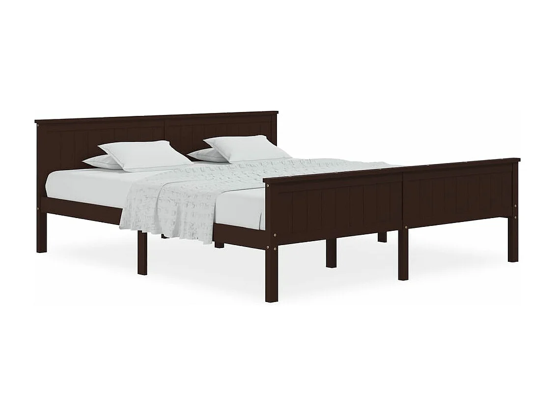 Estrutura de cama 180x200 cm pinho maciço castanho-escuro