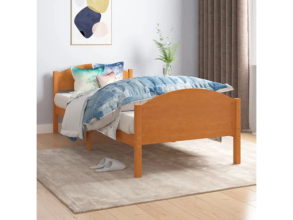 Giroletto senza Materaso Ambrato in Legno di Pino 100x200cm