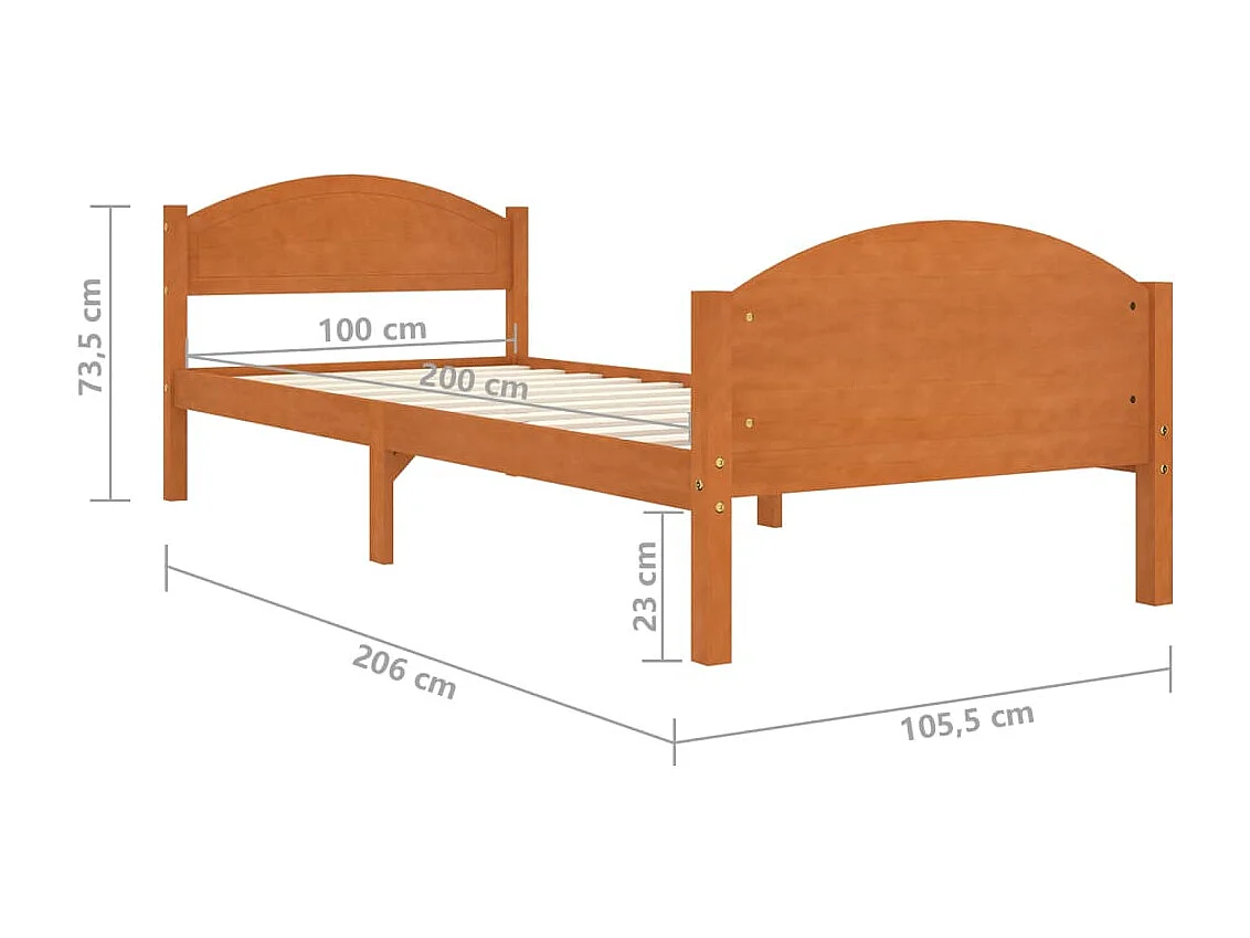 Giroletto senza Materaso Ambrato in Legno di Pino 100x200cm