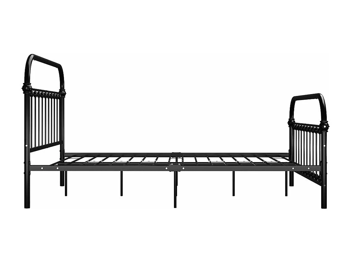 Cadre de lit sans matelas et tête de lit noir 140x200 cm métal
