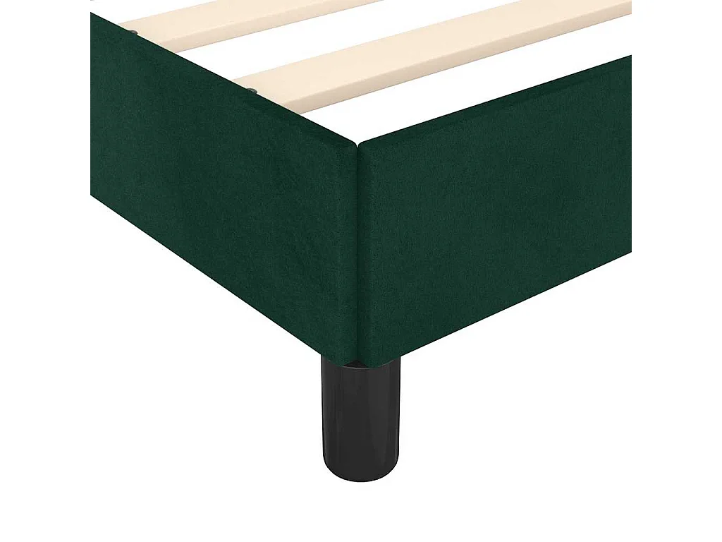 Cadre de lit sans matelas vert foncé 140x190 cm velours