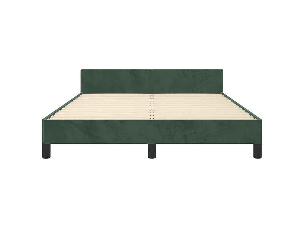 Bettgestell ohne Matratze Dunkelgrün 140x190 cm Samt