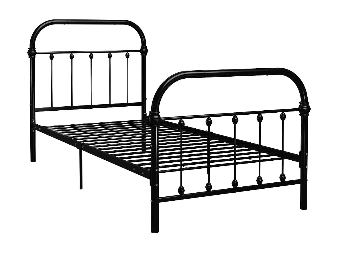 Estructura de cama sin colchón metal negro 90x200 cm
