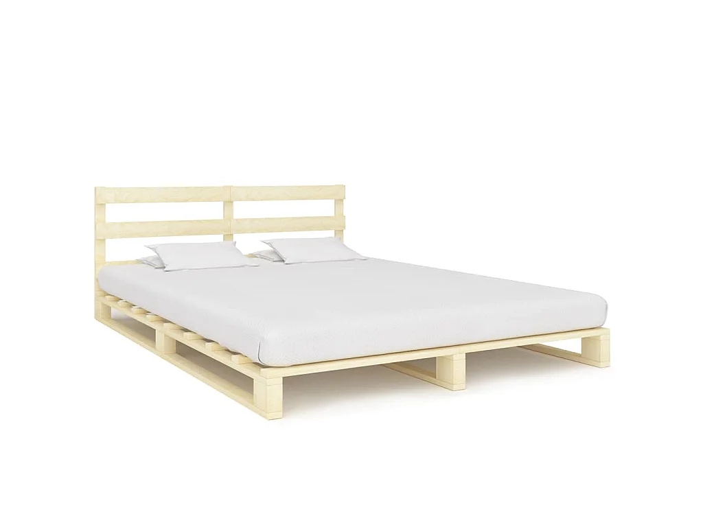 Cadre de lit de palette sans matelas bois massif pin 200x200 cm