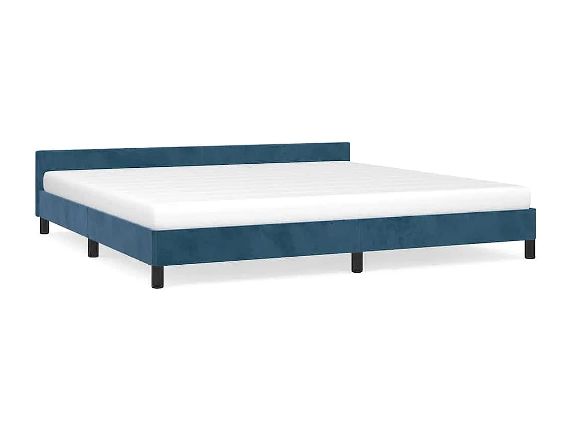Estrutura de cama sem colchão 200x200 cm veludo azul-escuro