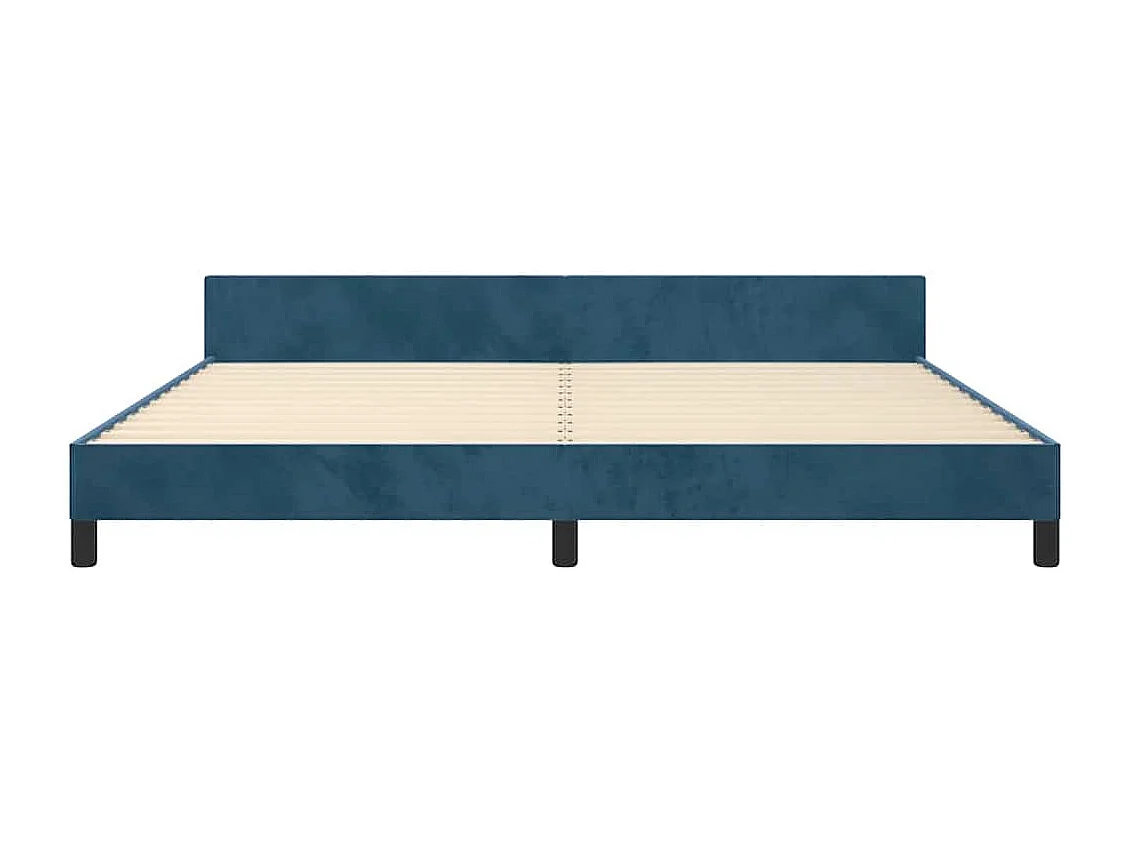 Cadre de lit sans matelas bleu foncé 200x200 cm velours