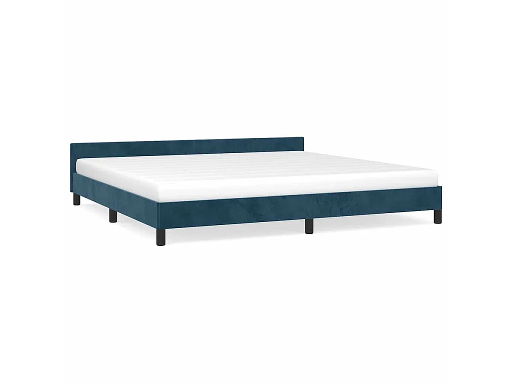Estructura cama sin colchón terciopelo azul oscuro 200x200 cm