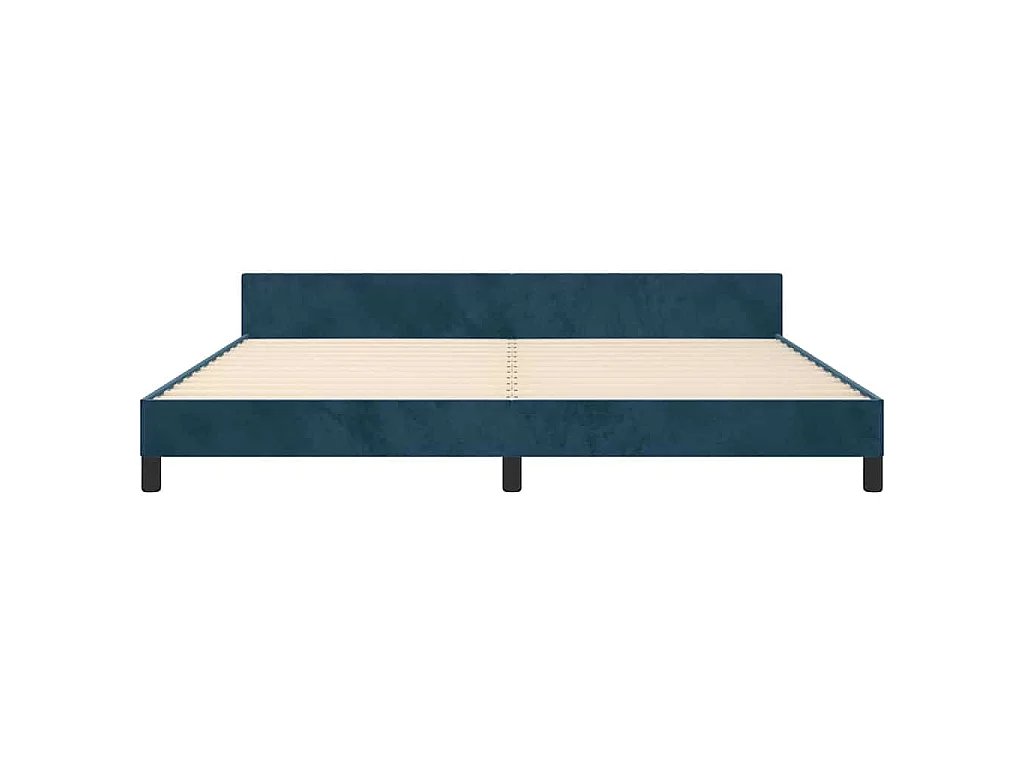Estructura cama sin colchón terciopelo azul oscuro 200x200 cm