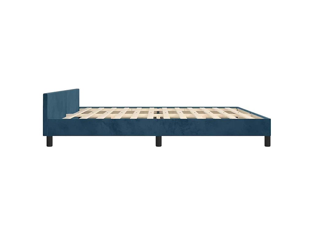 Estructura cama sin colchón terciopelo azul oscuro 200x200 cm