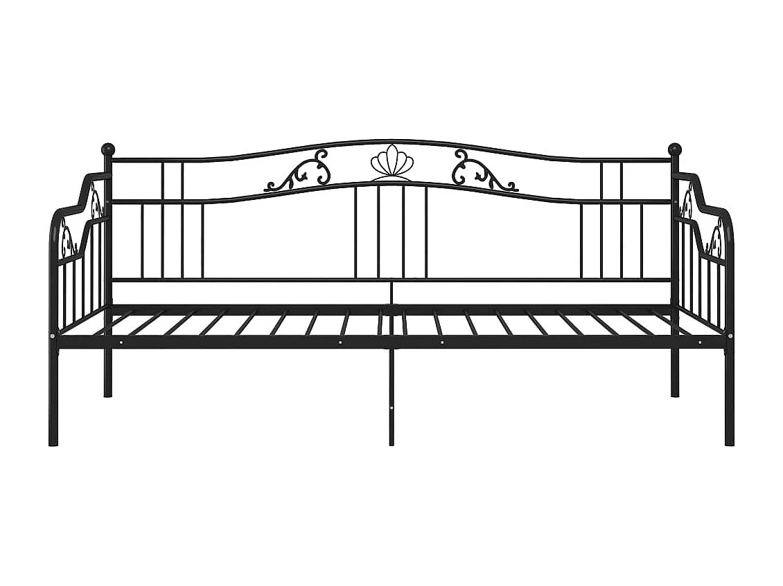 Sofá-cama 90x200 cm metal preto