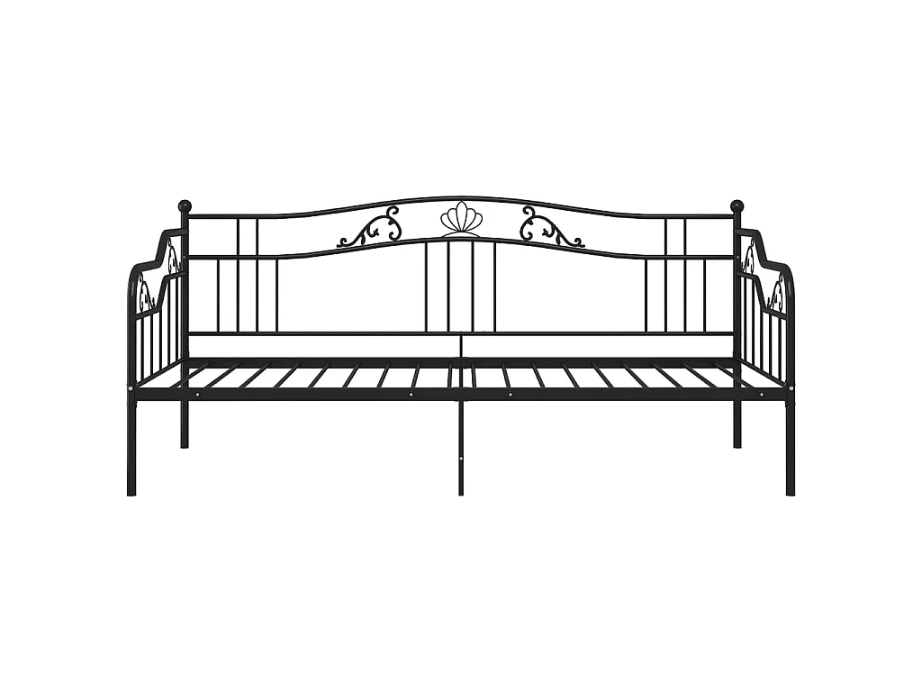 Slaapbank metaal zwart 90x200 cm