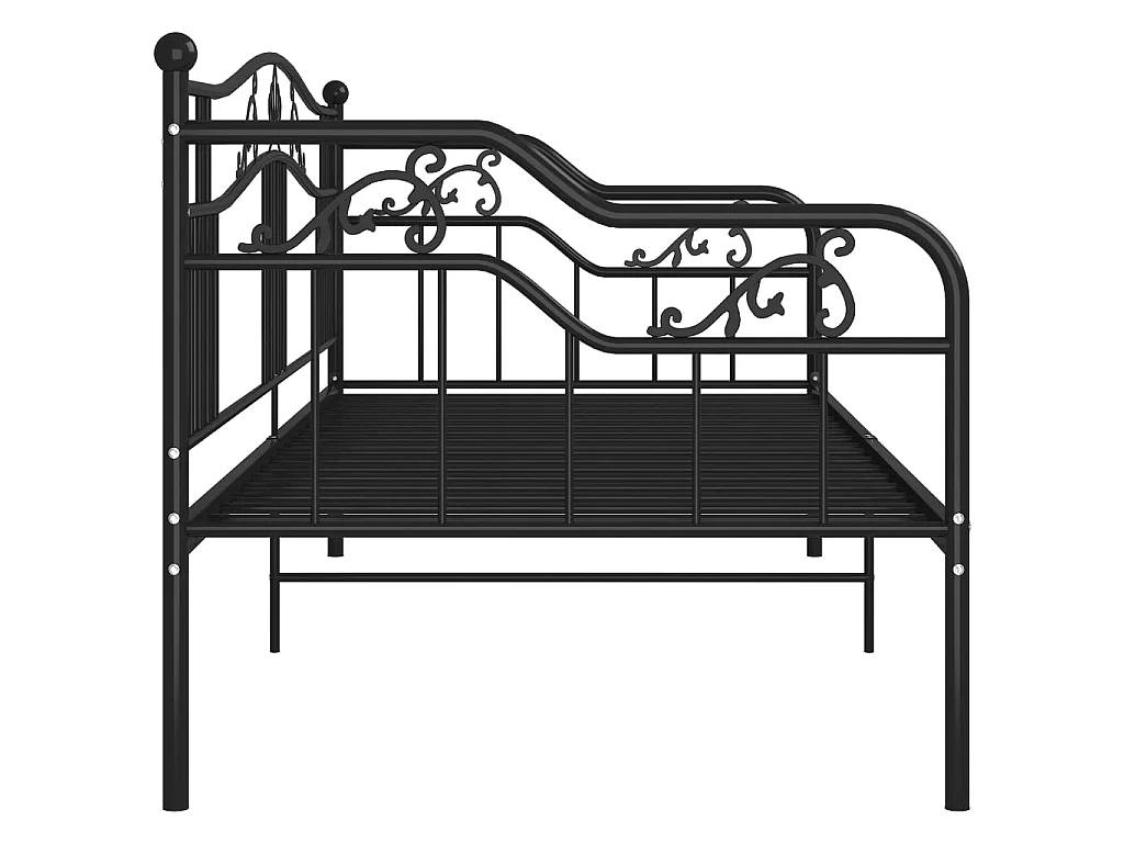 Slaapbank metaal zwart 90x200 cm
