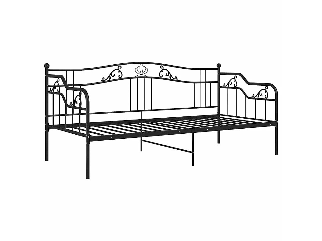 Slaapbank metaal zwart 90x200 cm