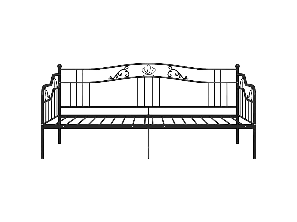 Slaapbank metaal zwart 90x200 cm