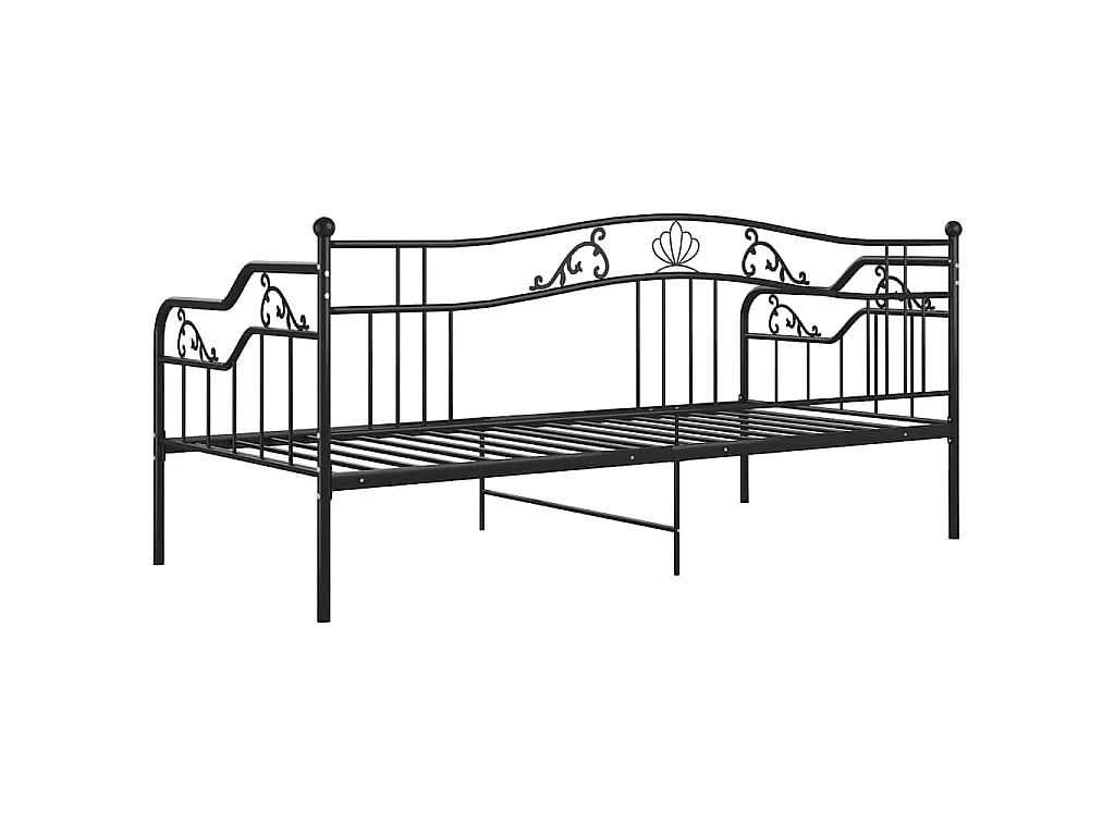 Slaapbank metaal zwart 90x200 cm