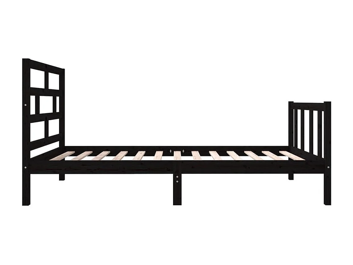 Estrutura de cama solteiro 90x190 cm pinho maciço preto
