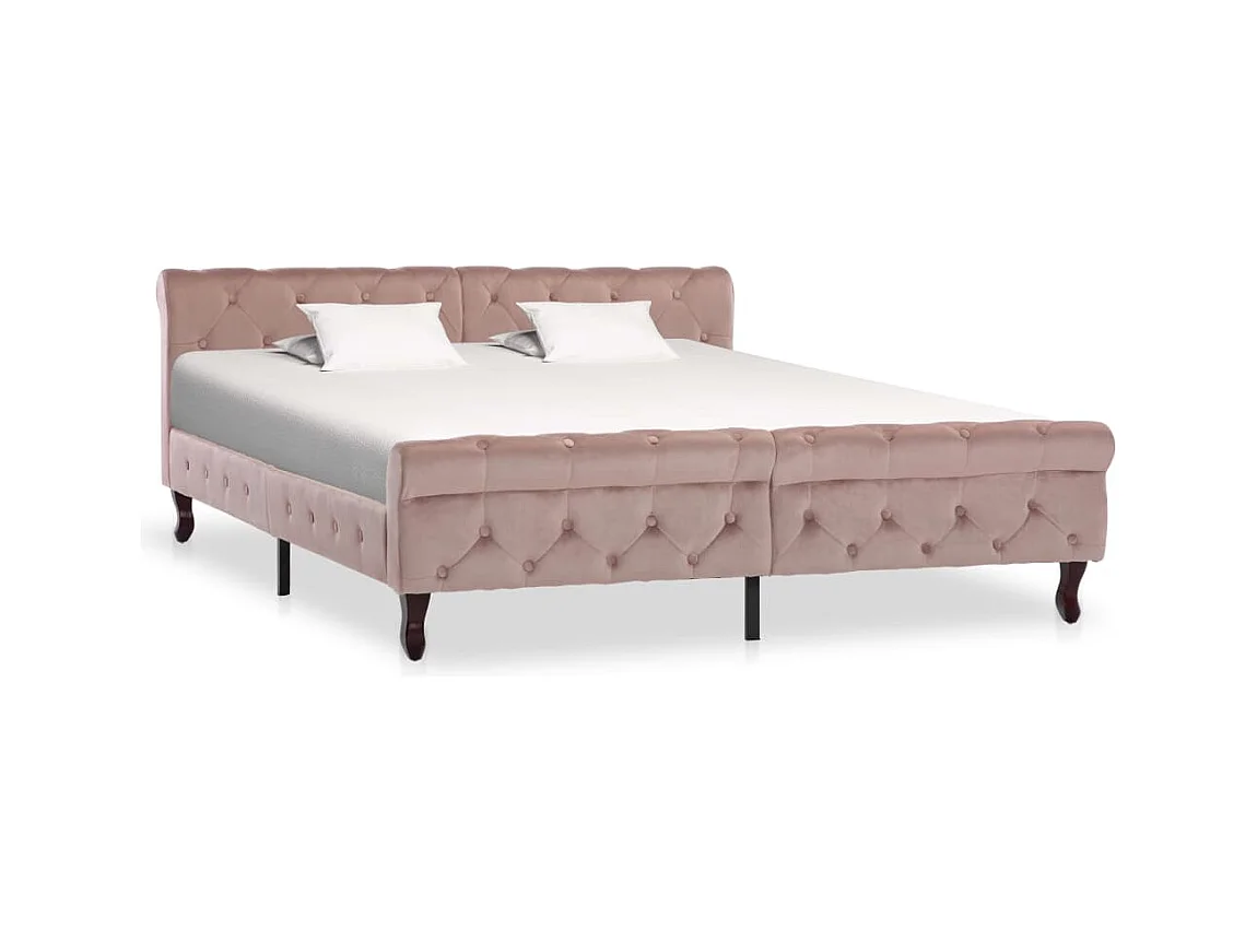 Cadre de lit sans matelas Rose Velours 160x200 cm