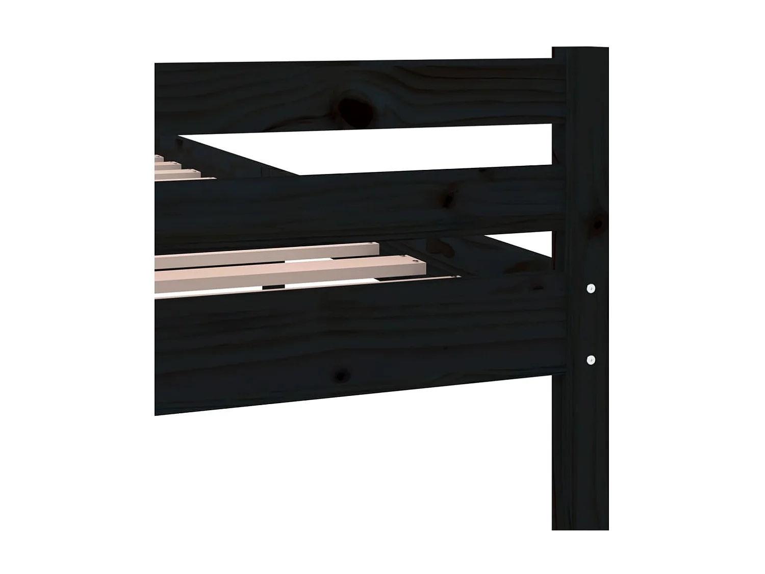 Cadre de lit sans matelas noir bois massif 100x200 cm