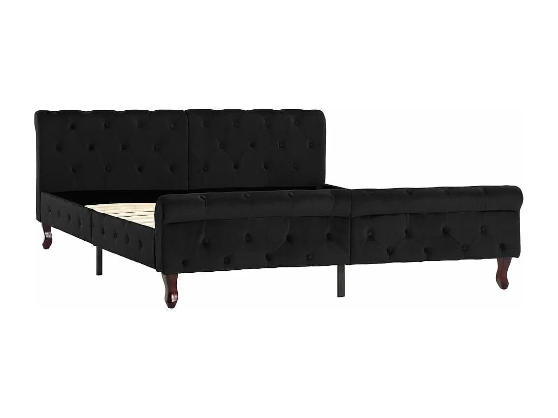 Bettgestell Schwarz Samt 160 x 200 cm