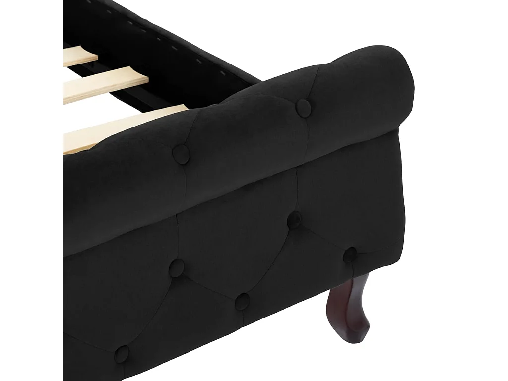 Bettgestell Schwarz Samt 160 x 200 cm