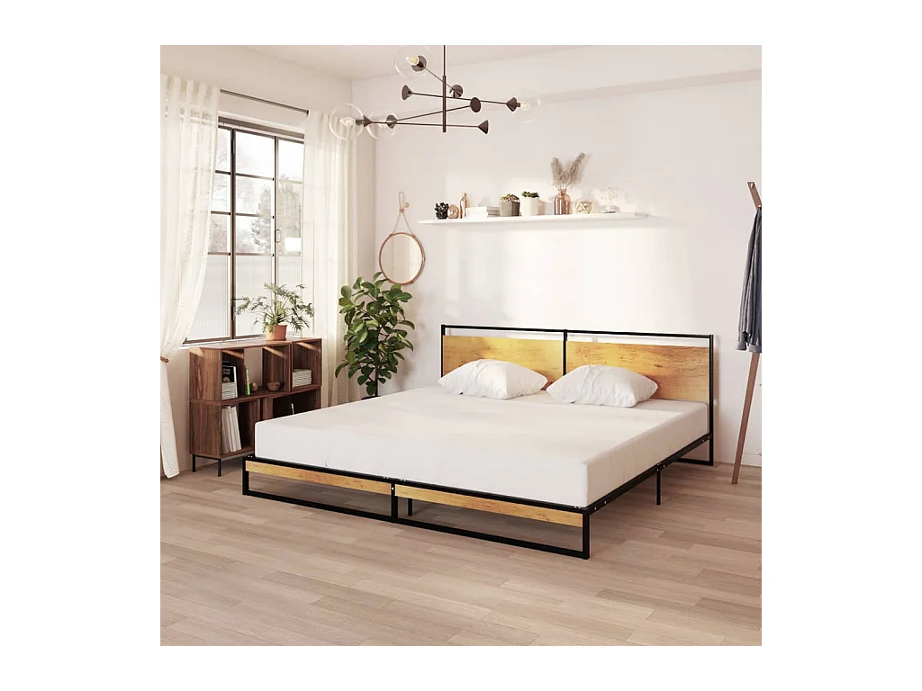 Cadre de lit sans matelas métal 200x200 cm