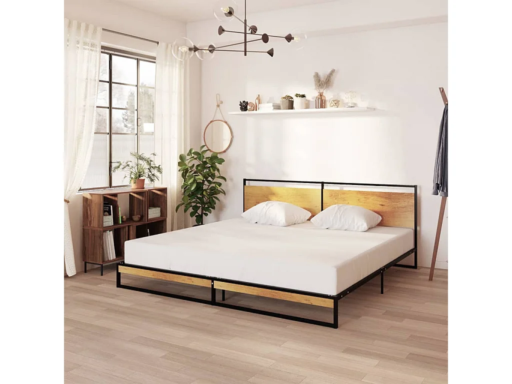 Estructura de cama sin colchón metal 200x200 cm