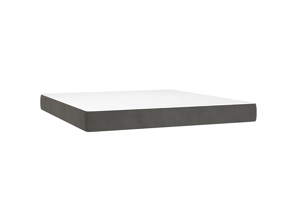 Boxspringbett mit Matratze Dunkelgrau 180x200 cm Samt